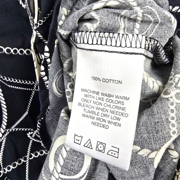 FOXCROFT Non-Iron Button-up Dress Shirt Chain Print Black White Womens Size 6 - Picture 5 of 10